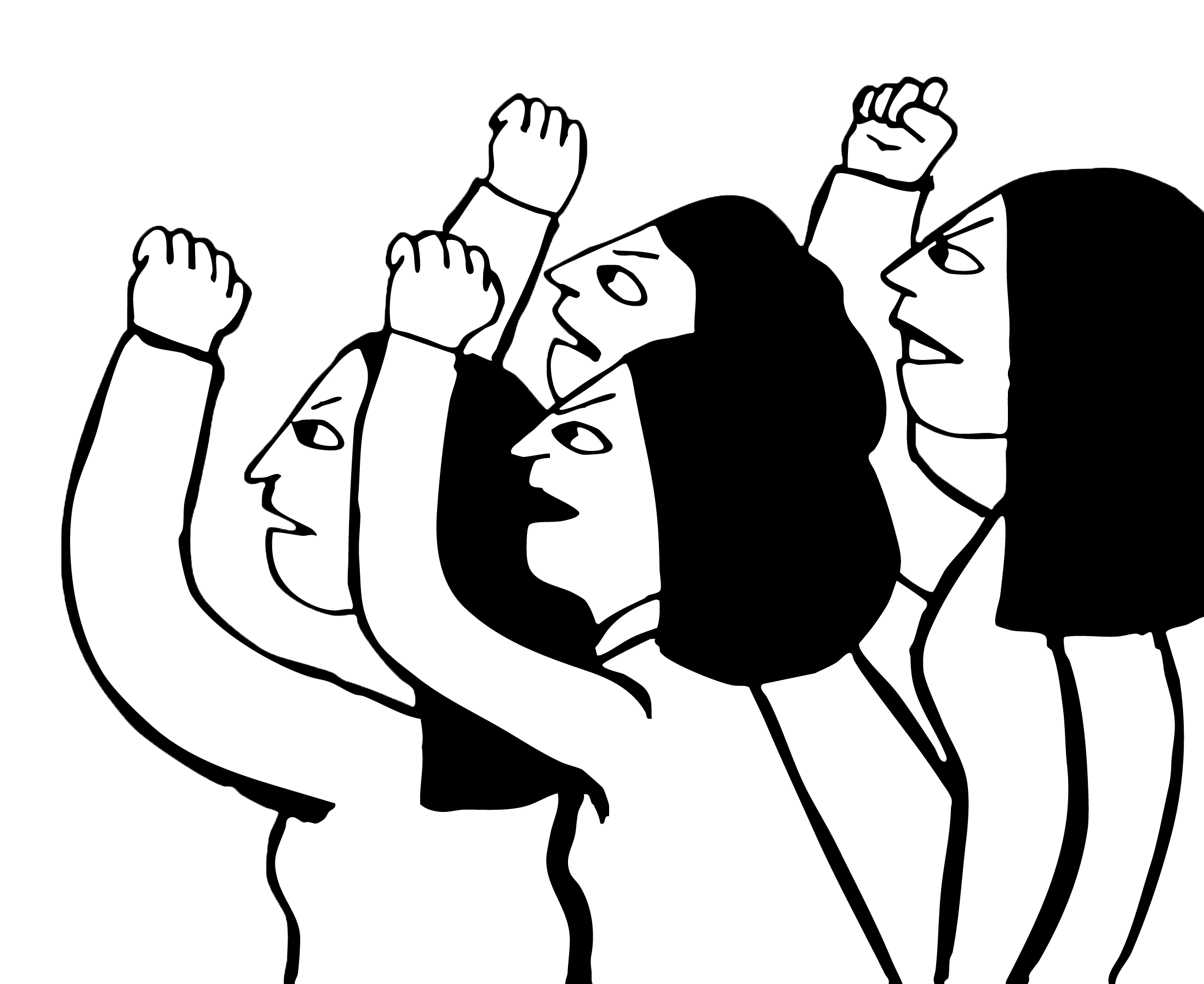 manifestant women with no hijab