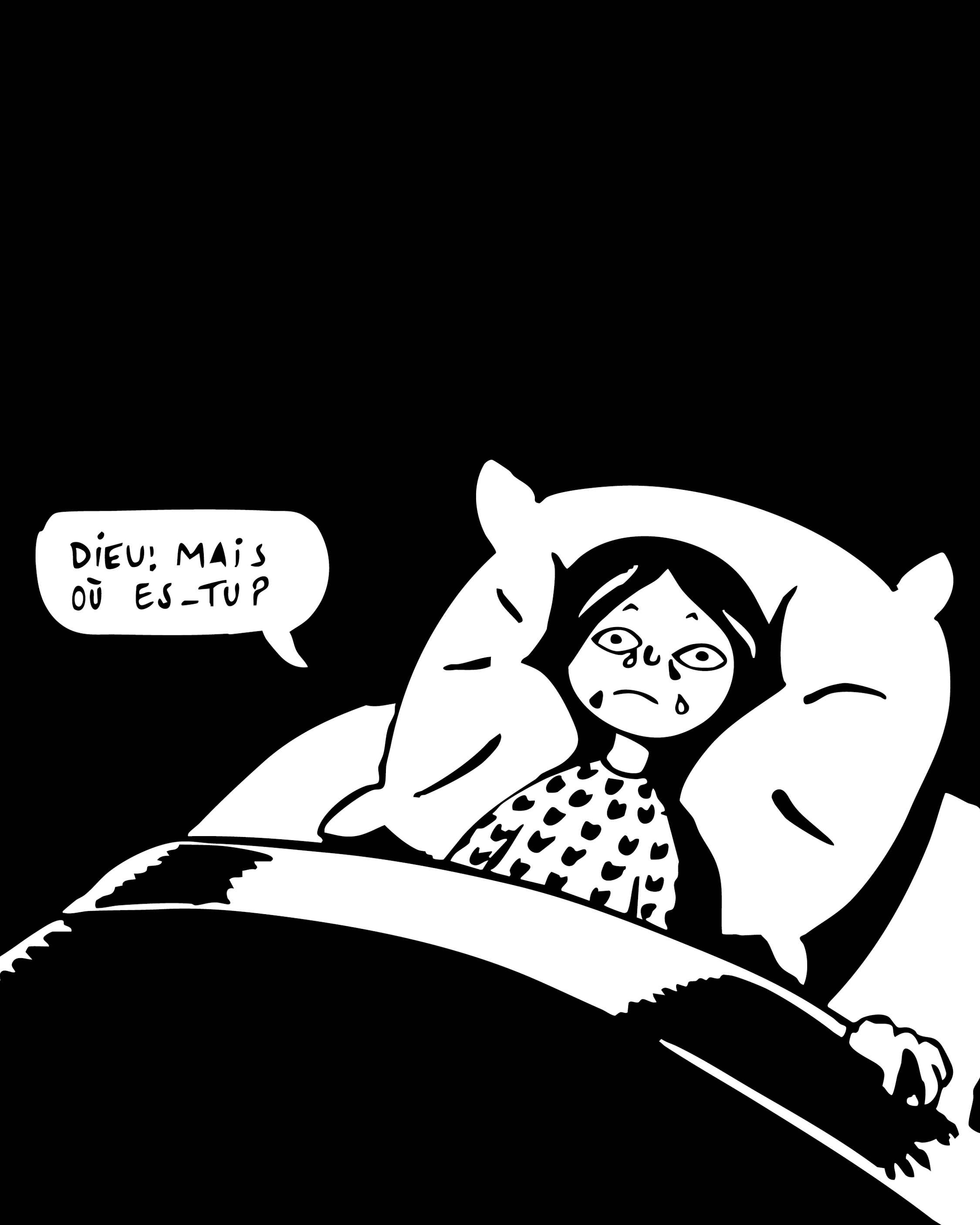 Marjane cry in her bed